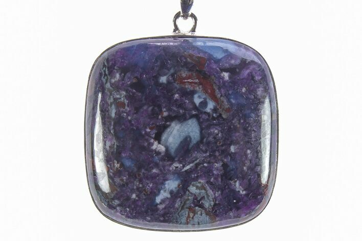 Polished Sugilite & Richterite Pendant - Sterling Silver #246762